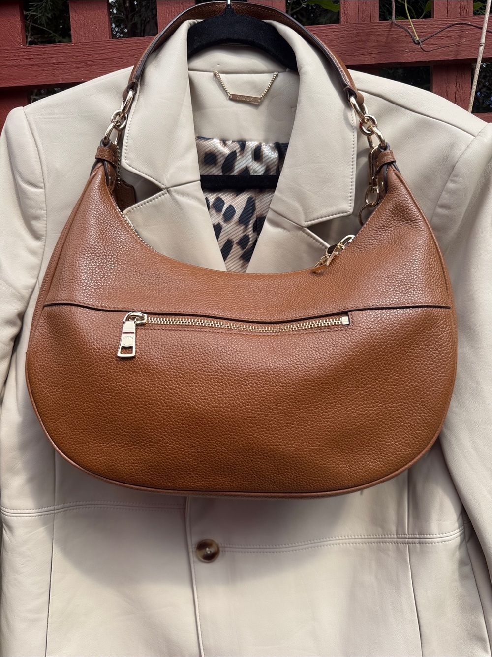 Coach Harley Tan Pebbled Leather Shoulder Hobo with Gold Logo - Picture 3 of 5
